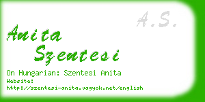 anita szentesi business card